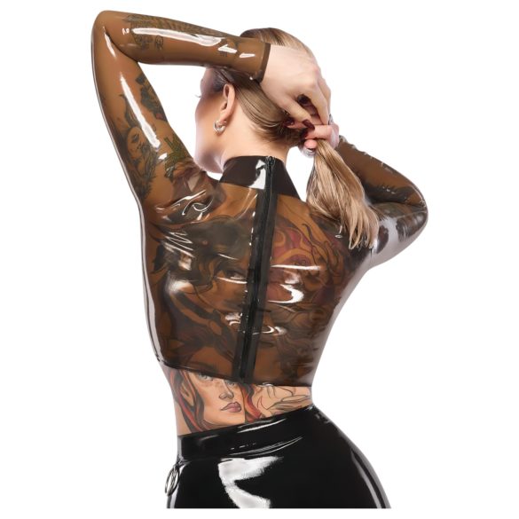 LATEX - blusa em látex transparente - preto - L