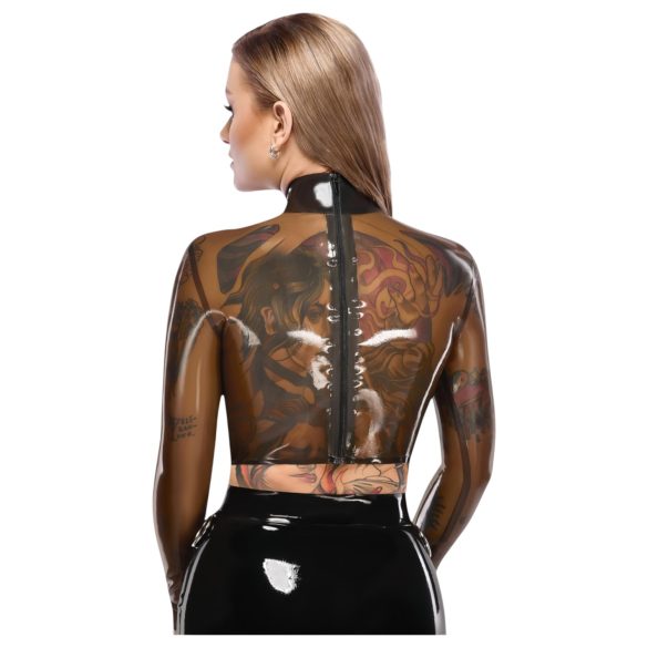 LATEX - blusa em látex transparente - preto - L