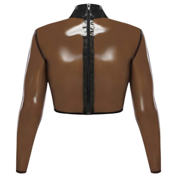 LATEX - blusa em látex transparente - preto - L