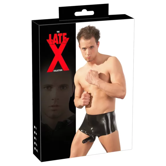 Boxer de látex + capa peniana (preta)