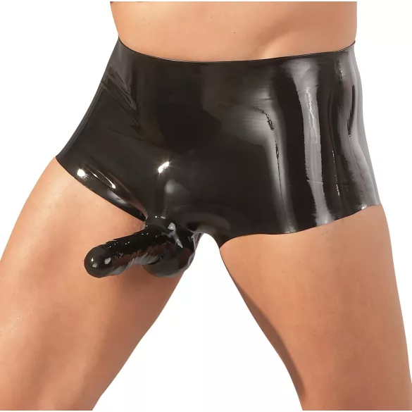 Boxer de látex + capa peniana (preta)