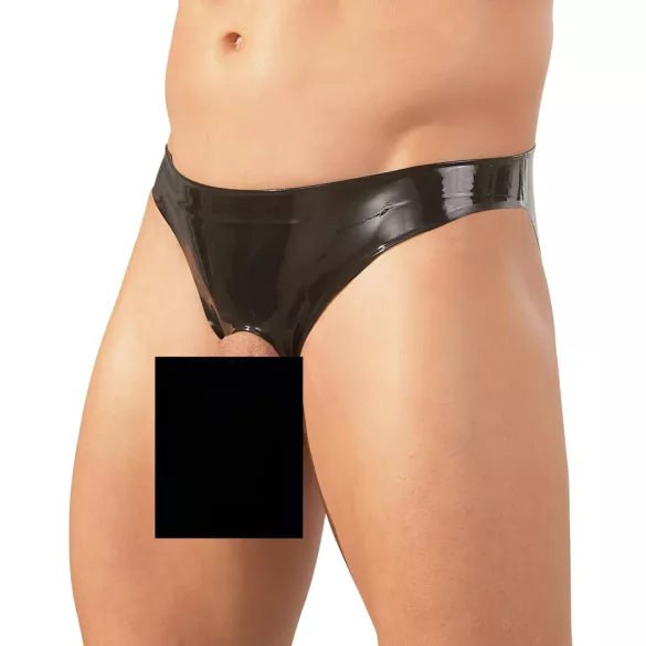 LATEX - cueca masculina fetiche - látex preto - tamanho S-L
