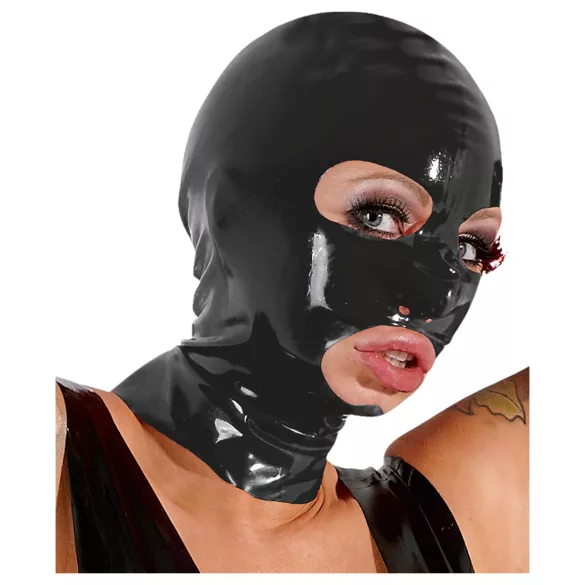 Latex - máscara fetiche de boquete - preto