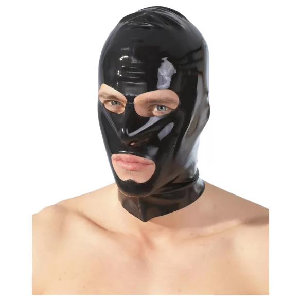 Latex - máscara fetiche de boquete - preto