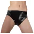 Calcinhas de látex femininas com dildo interno (preto) - M