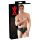 LATEX - cueca masculina com pênis interno e plug anal - látex preto - XL