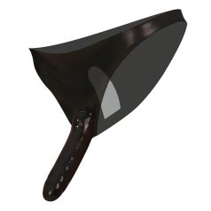   Latex - calcinha com dildo duplo interno e externo - preto (S-L)