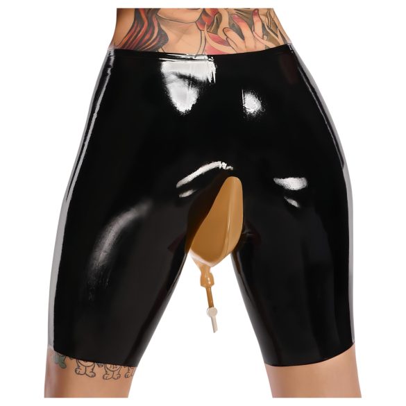 LATEX - Cueca à prova de vazamentos com abertura (preta)