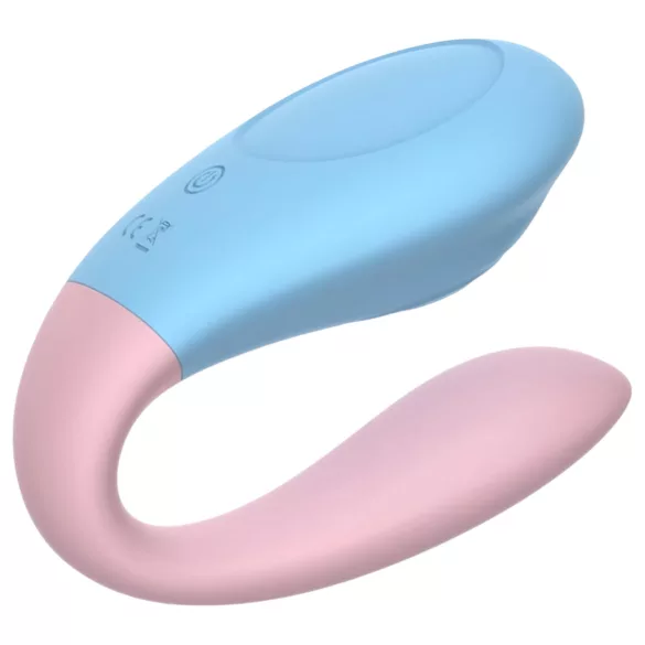 Mrow 03 - vibrador casal recarregável à prova d'água - azul/rosa