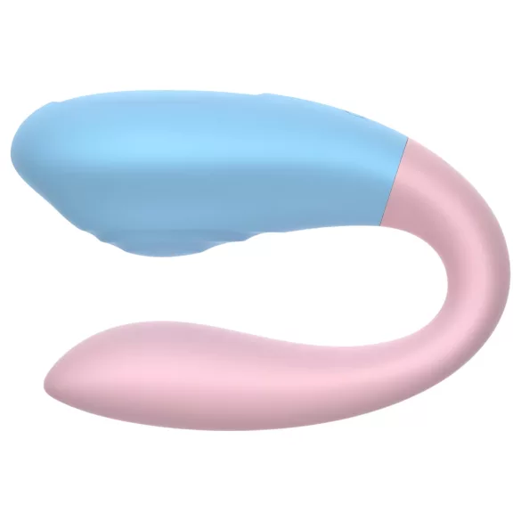 Mrow 03 - vibrador casal recarregável à prova d'água - azul/rosa