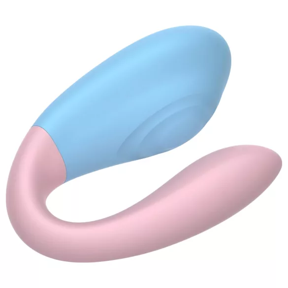 Mrow 03 - vibrador casal recarregável à prova d'água - azul/rosa