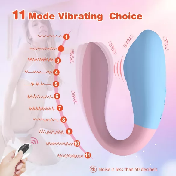Mrow 03 - vibrador casal recarregável à prova d'água - azul/rosa
