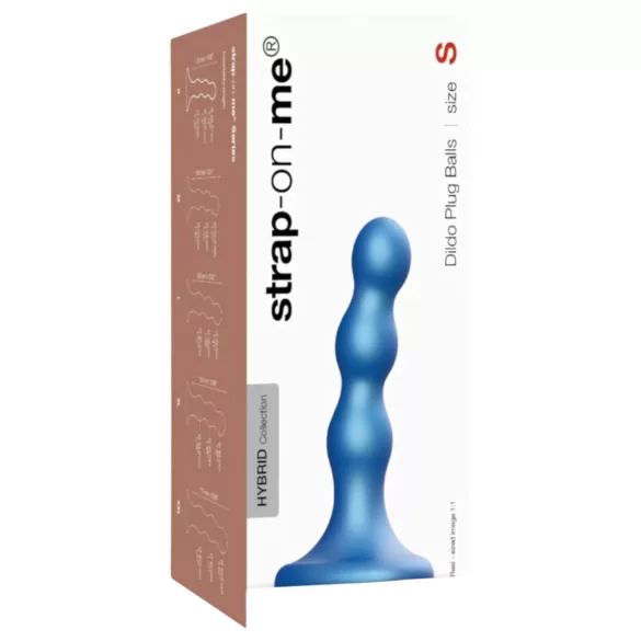 Strap-on-me - dildo com bolas e ventosa - silicone azul - tamanho S