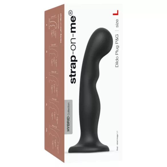 Strap-on-me - dildo com ventosa curvado - preto - tamanho L