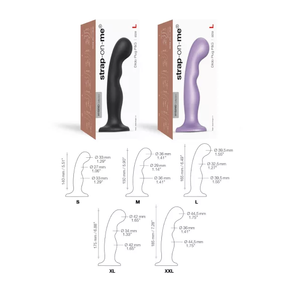 Strap-on-me - dildo com ventosa curvado - preto - tamanho L