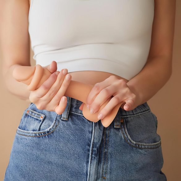 Strap-on-me - dildo com ventosa dupla camada - cor natural - tamanho M