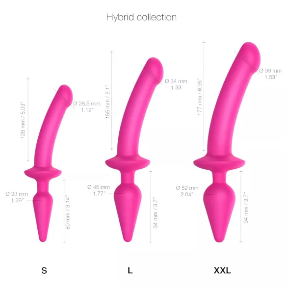 Strap-on-me Switch Semi-Realistic L - dildo 2 em 1 de silicone (rosa)