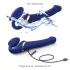 Strap-on-me S - vibrador com ondas de ar e arnês ajustável - (azul)