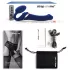 Strap-on-me - vibrador com cinta léghullámos - silicone azul tamanho M