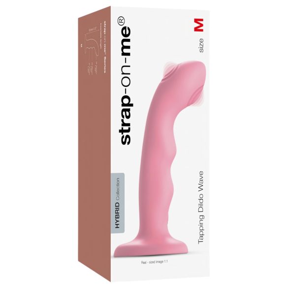 Strap-on-me M - à prova d'água, vibrador pulsante de ponto G (rosa)