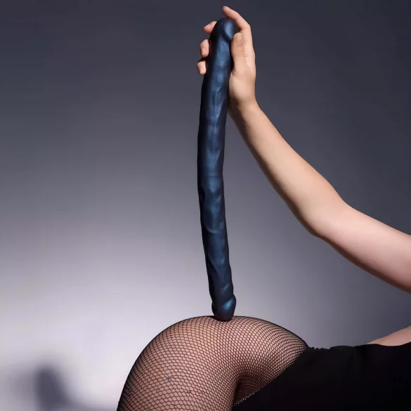 Strap-on-me - dildo duplo - silicone azul metálico