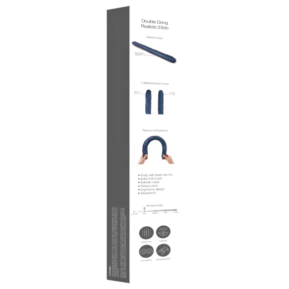 Strap-on-me - dildo duplo - silicone azul metálico
