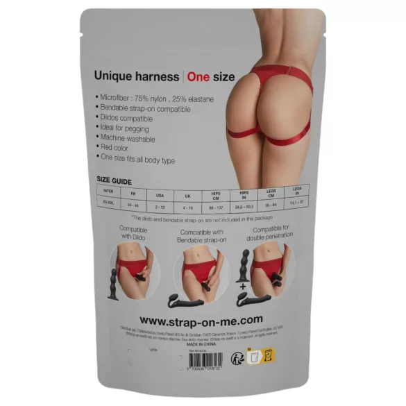 Strap-on-me - cinta regulável para dildo - XS a XXL - vermelho