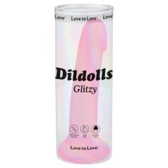 Dildolls Glitzy - dildo de silicone com ventosa (rosa)