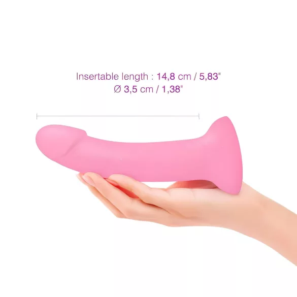 Dildolls Glitzy - dildo de silicone com ventosa (rosa)