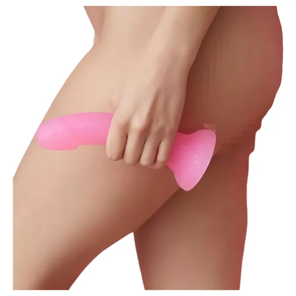 Dildolls Glitzy - dildo de silicone com ventosa (rosa)