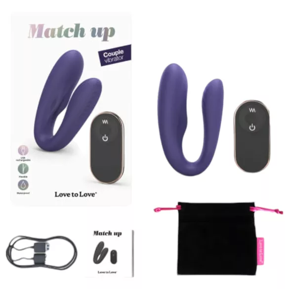 Love to Love - vibrador casal com controle remoto recarregável - lilás