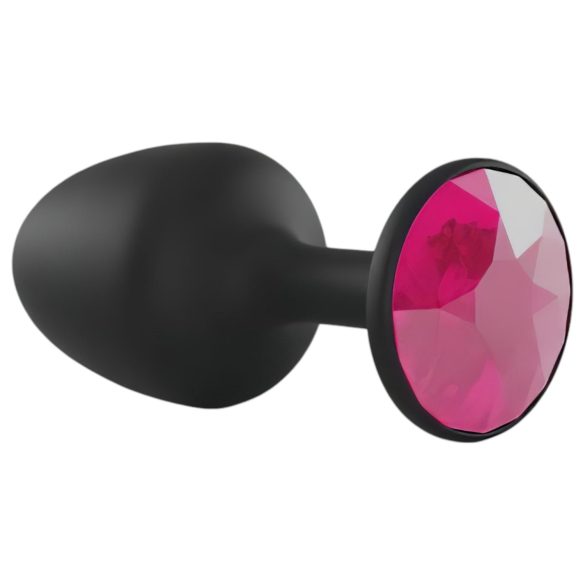 Dorcel - plug anal com pedra rosa - tamanho M - preto