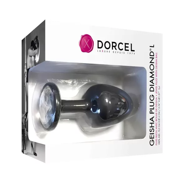 Plug Anal Geisha Diamond Dorcel L - pedra branca (preto)