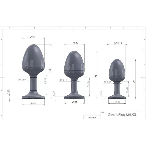 Plug Anal Geisha Diamond Dorcel L - pedra branca (preto)