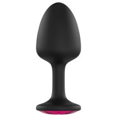 Plug Anal com Pedra Rosa (preto)