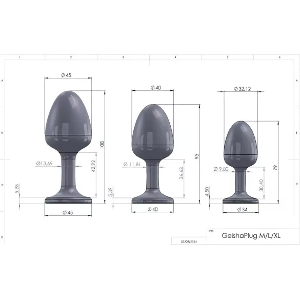 Dorcel Geisha Plug Diamond XL - plug anal com pedra branca (preto)