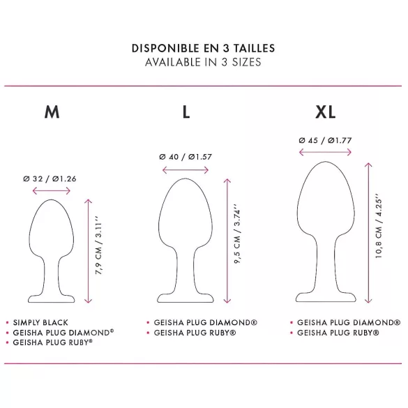 Dorcel Geisha Plug Diamond XL - plug anal com pedra branca (preto)