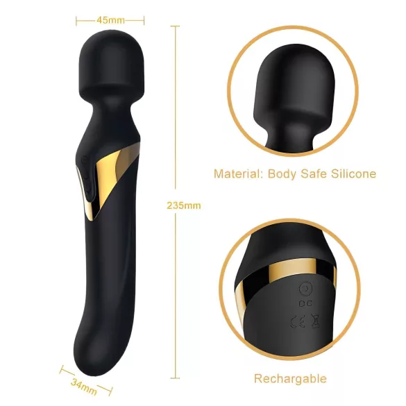 Dorcel - vibrador massajador 2 em 1 - estimulação dupla - silicone preto
