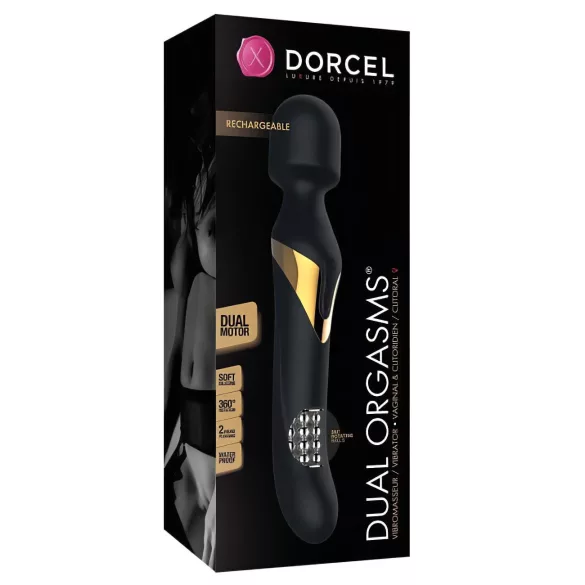 Dorcel - vibrador massajador 2 em 1 - estimulação dupla - silicone preto