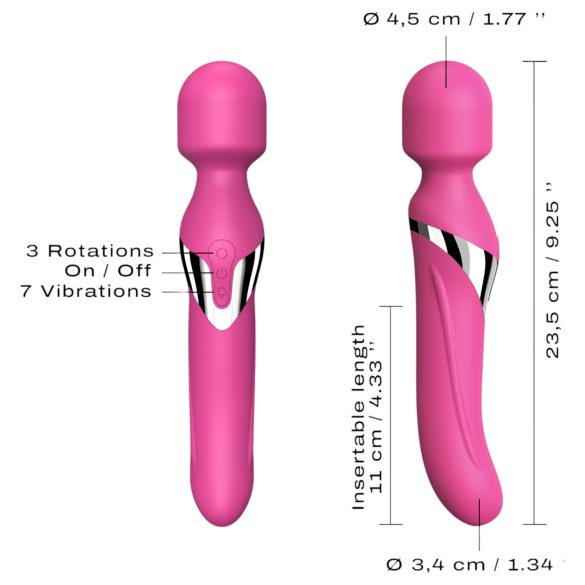 Dorcel - vibrador 2 em 1 recarregável - massajador clitóris e ponto G - rosa