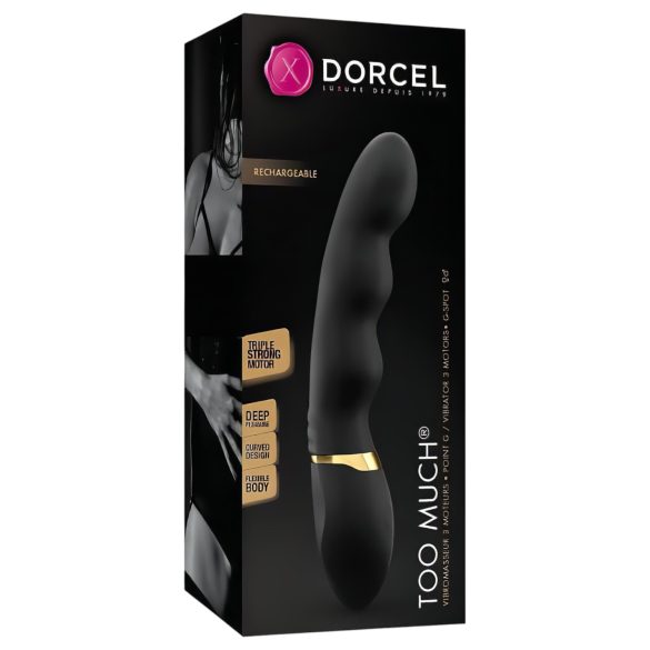 Dorcel Too Much 2.0 - vibrador recarregável 3 motores - silicone preto dourado