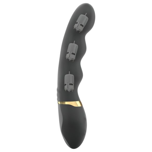 Dorcel Too Much 2.0 - vibrador recarregável 3 motores - silicone preto dourado