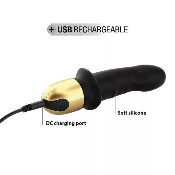 Dorcel Mini Lover 2.0 - vibrador recarregável ponto-G (preto-dourado)