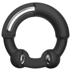   Dorcel Stronger Ring - anel peniano com inserto metálico - silicone preto
