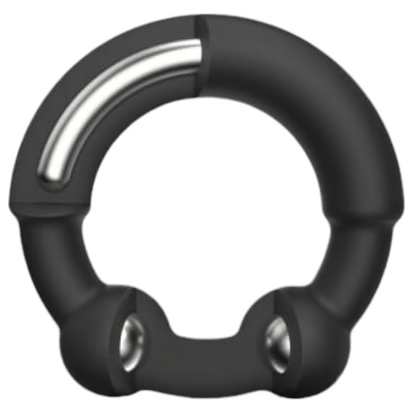 Dorcel Stronger Ring - anel peniano com inserto metálico - silicone preto