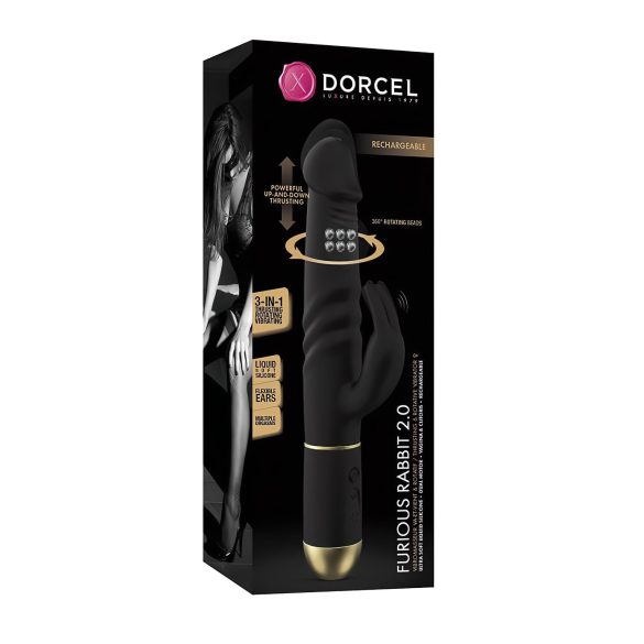 Dorcel - vibrador rabbit com função de impulso e estimulador clitóris - preto