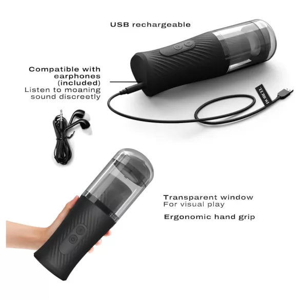 Dorcel Thrust Blow - masturbador automático recarregável - preto