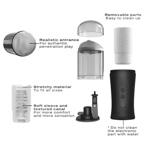Dorcel Thrust Blow - masturbador automático recarregável - preto