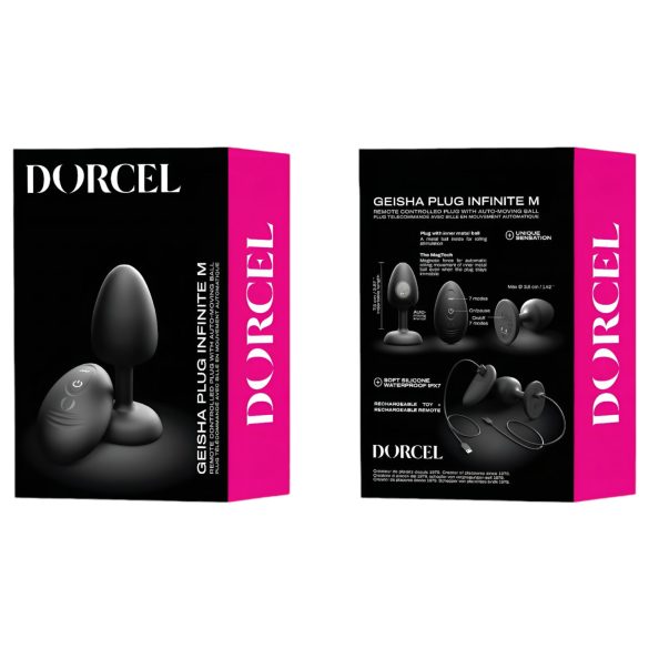 Dorcel - vibrador anal com bolinhas e controle remoto M - (preto)