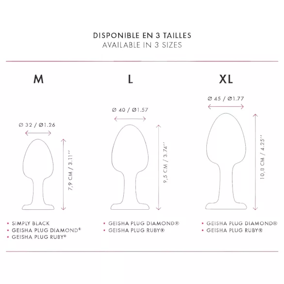 Dorcel Geisha Plug M - plug anal com bolas (preto)